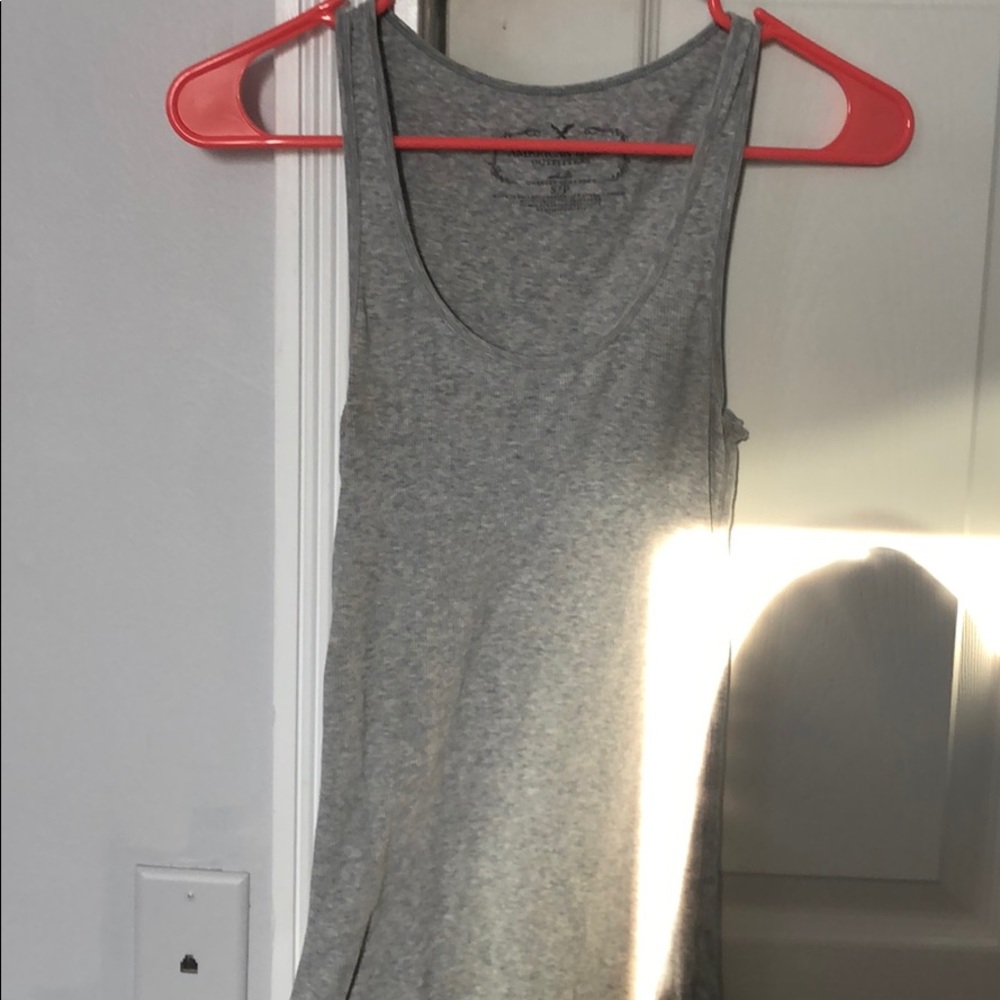 gray racer back tank top